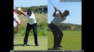 Jon Rahm golf swing  Long Iron faceon amp downtheline July 2017 [upl. by Yar]