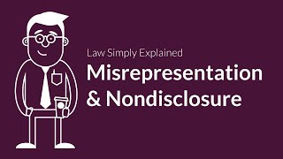 Misrepresentation and Nondisclosure  Contracts  Defenses amp Excuses [upl. by Lehacim]