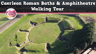 CAERLEON ROMAN BATHS amp AMPHITHEATRE WALES  Walking Tour  Pinned on Places [upl. by Atiuqrahc]