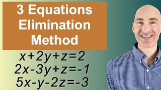 Solving Systems of 3 Equations Elimination [upl. by Alehcim]