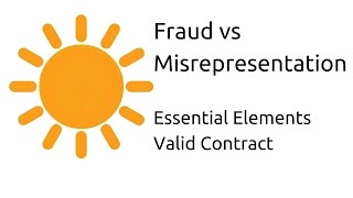 Fraud vs Misrepresentation  Other Essential Elements of a Valid Contract  CA CPT  CS amp CMA [upl. by Modesty]